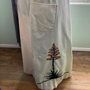 Vintage Embroidered Cotton Maxi Skirt